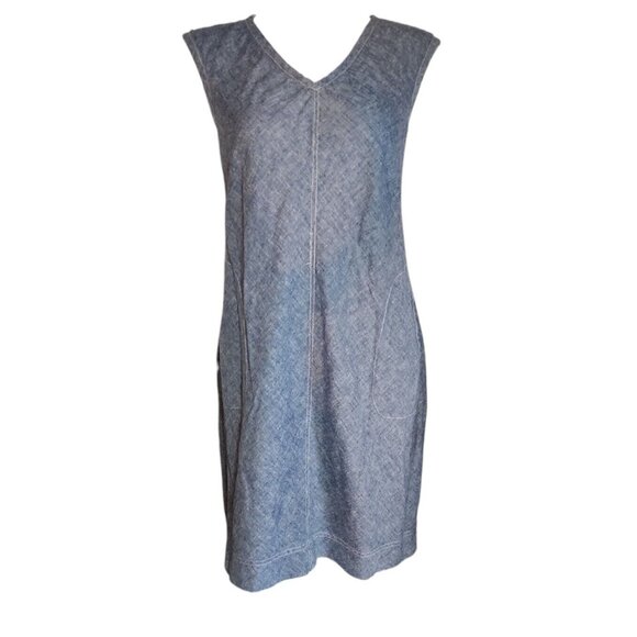 Royal Robbins Dress Womens Size M Medium Solid All Blue Hemp Cotton Cap Sleeve - Picture 1 of 6